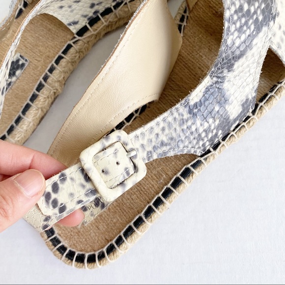 Pour La Victoire Snake Embossed Olivia Espadrilles Flat Sandals 8.5 - Picture 13 of 14